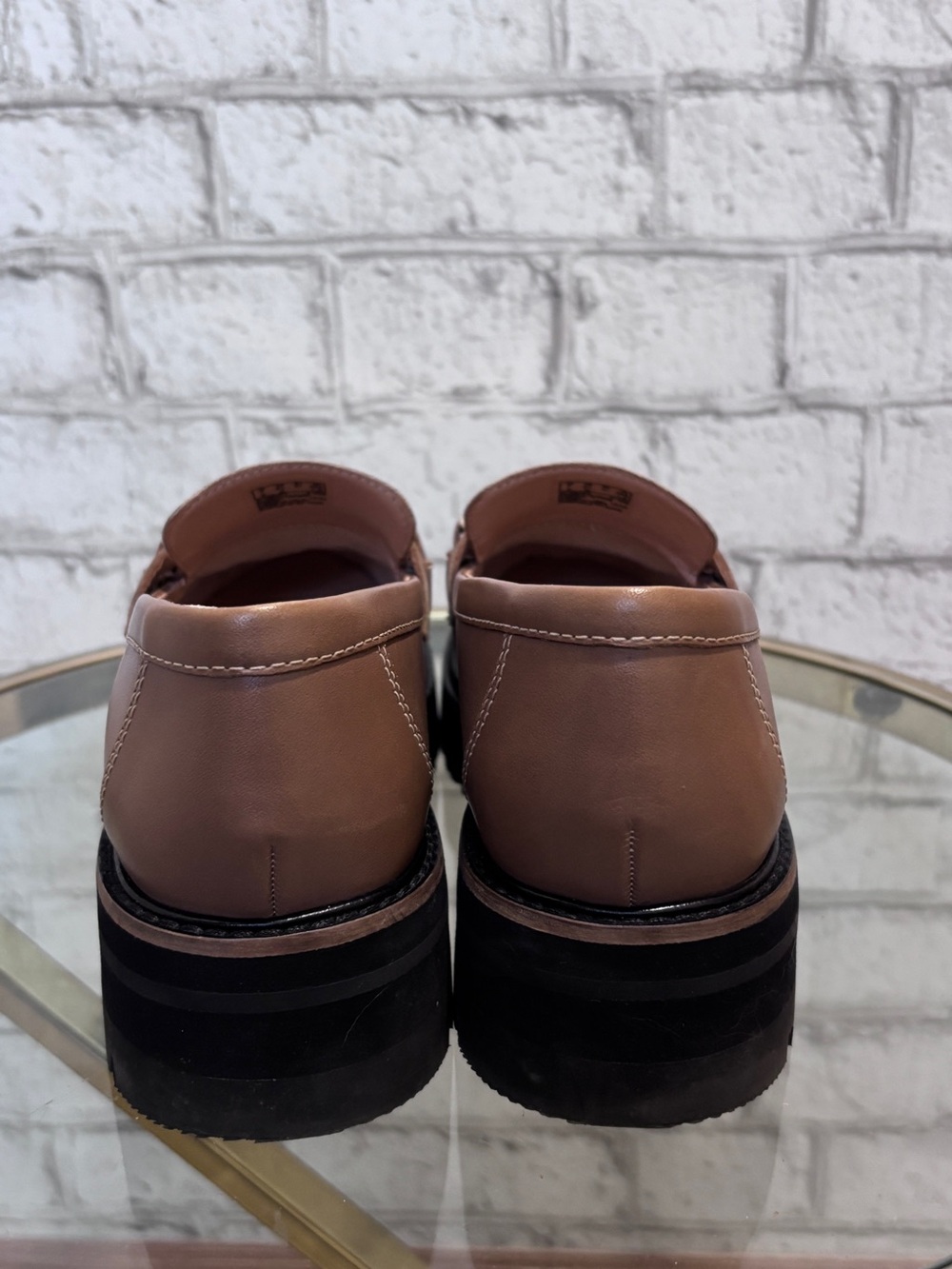 Clarks Two-Tone Chain Loafers in Beige and Brown - Picture 4 of 7